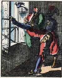 Historie Dr. Pulcinella (Polichinelle). Dřevoryt Imaging Pellerin - Epinal, sd. Konec 19. století.