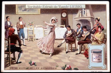 Líbánky v Andalusii - chromo. Liebig, v. 1895