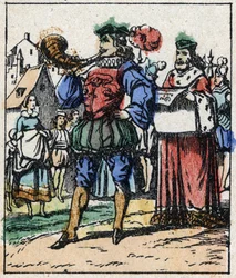 Ilustrace pohádky Charlese Perraulta „Popelka aneb Skleněný střevíček“. Dřevoryt Imaging Pellerin - Epinal, sd. Konec 19. století.