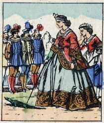 Ilustrace pohádky Charlese Perraulta „Popelka aneb Skleněný střevíček“. Dřevoryt Imaging Pellerin - Epinal, sd. Konec 19. století.
