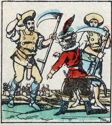 Ilustrace příběhu Charlese Perraulta „The Cat Botte“. Dřevoryt Imaging Pellerin - Epinal, sd. Konec 19. století.