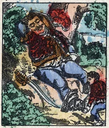 Ilustrace příběhu „Le petit poucet“ od Charlese Perraulta. Dřevoryt Imaging Pellerin - Epinal, sd. Konec 19. století.