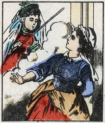 Ilustrace příběhu „“ La Fee Bambinette „“ Dřevoryt od Imaging Pellerin - Epinal, sd. Konec 19. století.