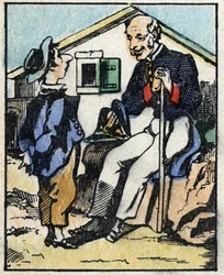 Ilustrace příběhu „“ Veridique Historie Jeannot Serinet „“ Dřevoryt Imagery Pellerin - Epinal, sd. Konec 19. století.