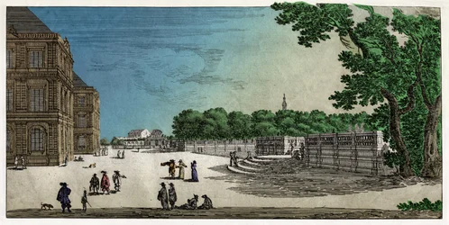 Jardin du Luxembourg, Paříž. (rytina
