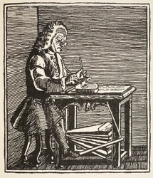 Jean Ruaux, kopie Borise Mestcherského (zemř. 1957), ilustrace z knihy Histoire de la Nation Francaise, Sciences, Volumes I & II, autor Gabriel Hanotaux (1853-1944), 1924