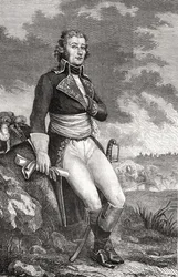 Jean Victor Marie Moreau (1763-1813) z rytiny Parmentiera, z „Histoire de la Revolution Francaise“ od Louise Blanca (1811-82) 1847-62