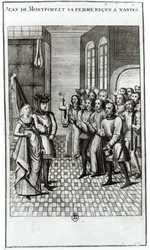 Jean de Bretagne (1293-1345) hrabě z Montfortu a jeho manželka jsou vítáni v Nantes