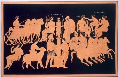 Král Oenomaus, Hippodamia a olympští bohové, publikováno 1808-10