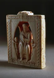 Král, slonovinová šachová figurka, Francie