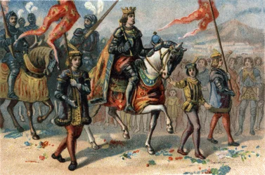 Francouzský král Karel VIII. (1470-1498) vstoupil do Neapole, Itálie, 22. února
