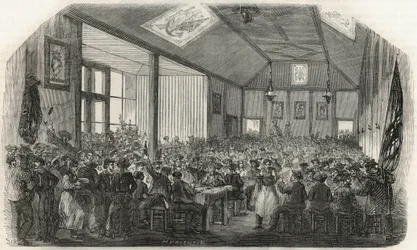 Krčma lodníků v Bercy v 19. století – rytina v „Tableau-de-Paris““ od Edmonda Texiera 1852