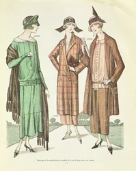 Dámská móda, ilustrace z La Veritable Mode Francaise de Paris, 1924