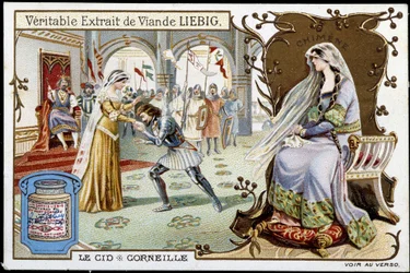 Le Cid de Pierre Corneille (1606 - 1684), chromolitografie Liebig, sd. 19. století