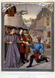 Rochechouartin herra vastaanottaa kuninkaallisen sanansaattajan. Fouquet
