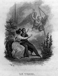 Le temps Chanson de Beranger in „“ Oeuvres Completes““ (1834) od Pierra Jeana de Berangera (1780-1857), francouzského básníka a skladatele.