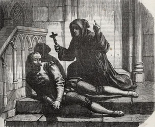 Zamčený v Tower of London vyšel jen proto, aby vylezl na lešení: kancléř Thomas More (1478–1535) ve vězení, protože odmítl udělit královskou pečeť sňatku krále Jindřicha VIII. (1491–1547) s Annou de Boleyn (Anna nebo Ann Bolin a Anne Bull