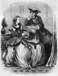 Louis XV a Madame de Pompadour, Jeanne Antoinette Poisson (1721-1764) (Marquise de Pompadour) - v „“ Histoire de France““ od L.-P. Anquetil
