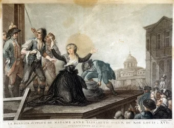 Madame Anne Elisabeth, sestra krále Ludvíka XVI. (1764-1793), gilotina