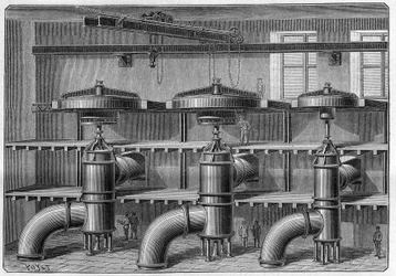 Výroba hliníku; instalace turbín a dynam v závodě Neuhausen (Švýcarsko). Gravírování v "" přírodě. Vědecký časopis a jeho aplikace v umění a průmyslu.