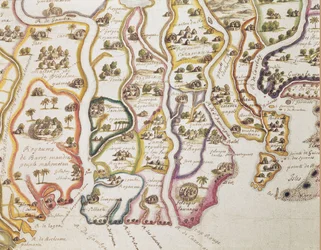 Mapa afrického pobřeží a řeky Gambie, 1622