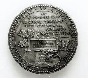 Medaile připomínající otevření Suezského průplavu 17. listopadu 1869 (kov)