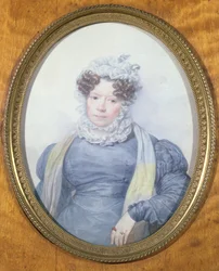 Miniaturní portrét Madame Swetchine (1782-1857) (wc na papíře)