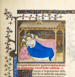 Miniatura s Narozením Krista, asi 1403-1404 (detail BL6425489)