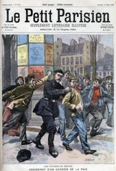 Různá zpráva: zavraždění policisty v pařížské rue Vergniaud roku 1900 - v „Le Petit Parisien“