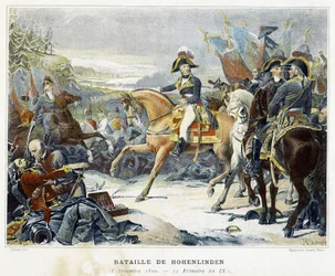 Moreauovo vítězství nad Rakušany, kterým velel arcivévoda Jean 3. prosince 1800 v bitvě u Hohenlindenu (Baviere – Německo).