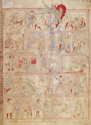 Ms.1215 t.3 fol. 13r Výjevy ze života Davida, z Bible Étienna Hardinga