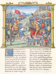 Ms.18 f.7v Bitva u Montlhery během války Ligy dobré veřejnosti, 14. července 1465, z Pamětí Philippa z Commines (1445-1509)