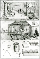 Ms 1064 fol. 8 Břidlicový lom, z Descriptions des Arts et Metiers