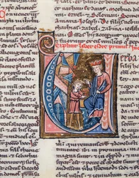 Ms 1185 The Prophet Nehemiah, miniatura z latinské Bible