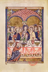 Ms 1273 fol.12v Poslední večeře, ze žaltáře