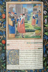 paní 1581 f. 349v Ilustrace z knihy XVIII (Od vyhnanství Archelaa k odchodu Židů z Babylonu), kapitola 1 Židovského starověku (Antiquitates Judaicae) od Flavia
