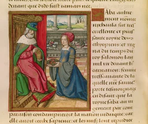 Ms 17 Královna ze Sáby, z knihy Vie des Femmes Celebres, asi 1505