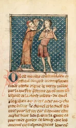 Ms 2030 fol.17 Oftalmologie, ilustrace z La Chirurgie de Maitre Henri de Mondeville
