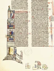 Ms 21 f.167v Stavba věže