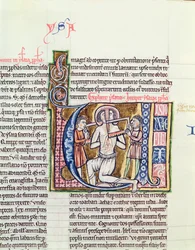 Ms 21 fol.98v Umučení Izajáše, z Bible