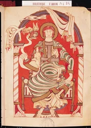 Ms 24 fol.15 Sv. Matouš, ilustrace z evangelia opatství Corbie
