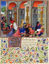 Paní 2617 Arcitas se modlí k Marsu, Palemon se modlí k Venuši, Emily se modlí k Dianě, z La Teseida, Giovanni Boccaccio (1313-75) 1340-41
