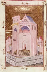 Ms 292 Tome 3 fol.214v Jeruzalémský chrám, z Postilles sur la Bible od Nicolase de Lyre