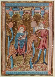 Ms 3016 fol. 12 Útěk do Egypta, z Psautier a lUsage de Paris
