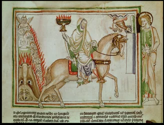 Ms 422 fol.22r Otevření čtvrté pečeti: Smrt na bledém koni