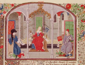 Ms 927 Fol.71v The Theory of Justice, from Ethics, Policy and Economics by Aristoteles (384-322 BC)