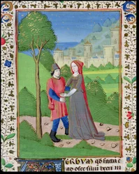 Ms. H7 fol.103v Ozeáš a prostitutka, z Bible Jana XXII.