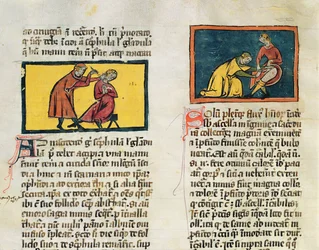 Paní H 89 Lékaři léčící nemocné, z edice Book of Surgery od Rogiera de Salerne