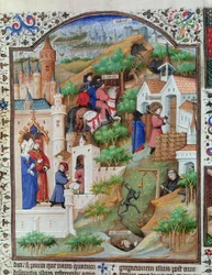 Ms Lat 17294 Fol.438 Scény ze života svatého Benedikta (asi 480-c.550) z Breviáře vévody z Bedfordu, asi 1424-35