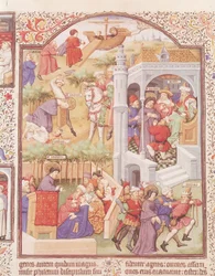 Ms Lat 17294 Fol.515v Scény ze života svatého Jakuba Velikého († 44) z Breviáře vévody z Bedfordu, kolem 1424-35